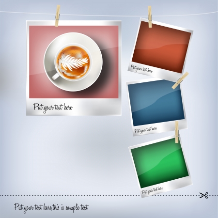 Coffee Polaroid frameのイラスト素材