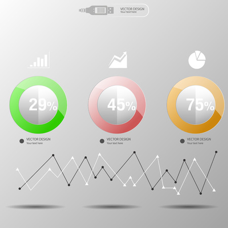 Colorful button infographic designのイラスト素材