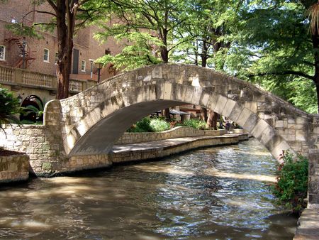 Bridge over riverの写真素材