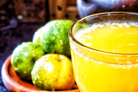 Orange Juice are made in traditional kendilの写真素材