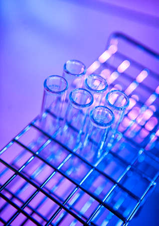 Test tube in tray, used by researchers.