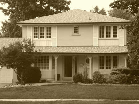 this is the picture of a duplex houseの写真素材