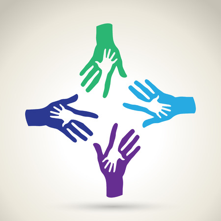 Colorful hands. Vector illustration.のイラスト素材