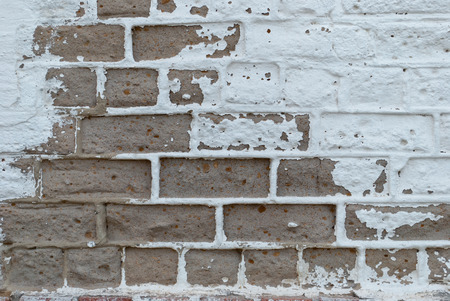 White brown brick wall, paint, cracks, background, old, texture, graphics, roughness, shabby,...