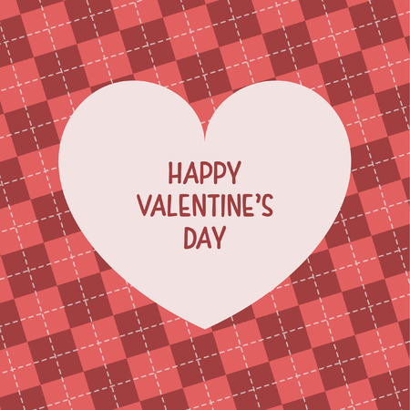 Happy Valentine's Day rhombus background illustration.のイラスト素材