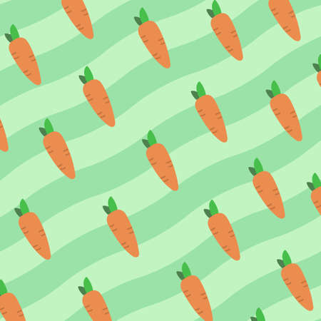 Pattern carrots with green stripes background