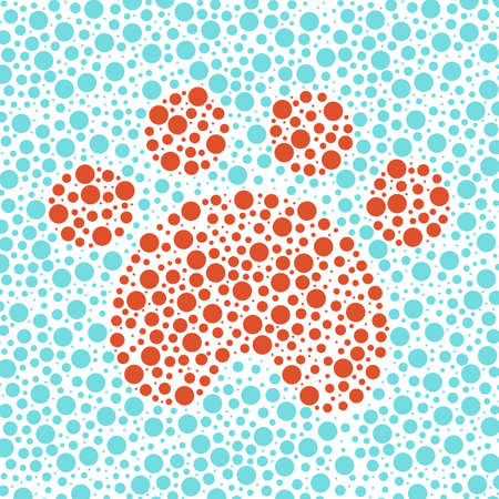 Pattern footprints doggy with circlesのイラスト素材
