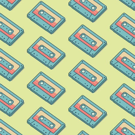 Pattern Cassette Audio Tape Music Recorderのイラスト素材