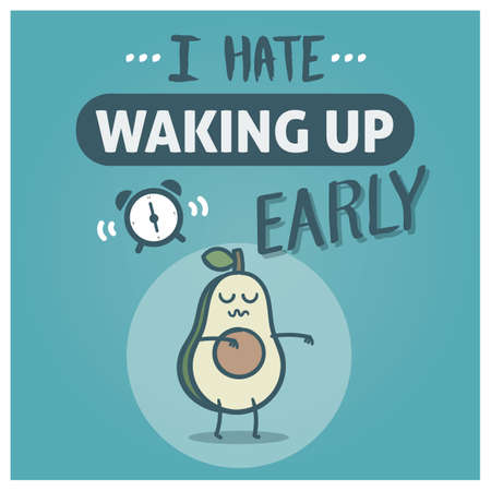 Cute Avocado Sleeping Zombie I Hate Waking Up Earlyのイラスト素材