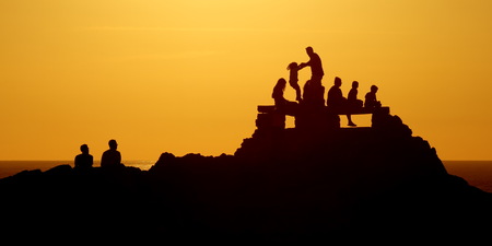 Sunset at "Far de Punta Nati", Menorca.の写真素材