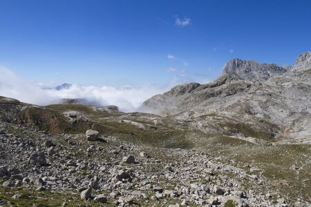 The Picos  Europa National Park is located in the Cantabrian Mountains, between the provinces of Asturias, Leon and Cantabria.の写真素材