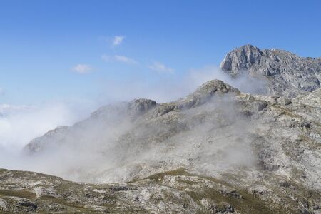 The Picos  Europa National Park is located in the Cantabrian Mountains, between the provinces of Asturias, Leon and Cantabria.の写真素材