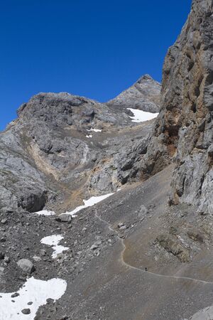 The Picos  Europa National Park is located in the Cantabrian Mountains, between the provinces of Asturias, LeÃ³n and Cantabria.の写真素材
