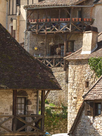 Sain Cirq-Lapopie, Lot / France; Mar. 22, 2016. Saint-Cirq-Lapopie is a French commune in the Lot department in the Midi-PyrÃ©nÃ©es region. It is classified in the category of the most beautiful villages in France. Located on the banks of the River Lot, wのeditorial素材