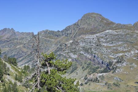 Benasque, Huesca/Spain; Aug. 22, 2017. The Posets-Maladeta Natural Park is a Spanish protected natural space. It includes two of the highest mountain peaks in the Pyrenees.の写真素材