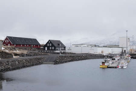 Djupivogur, Iceland; Apr. 14, 2017. Photographs of an 11-day 4x4 trip through Iceland. Day 4. From HÃ¶fn to ReyÃ°arfjÃ¶rÃ°ur.のeditorial素材