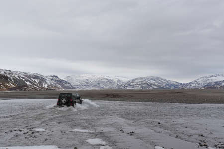 Reykjavik, Iceland; Apr. 14, 2017. Photographs of an 11-day 4x4 trip through Iceland. Day 4. From HÃ¶fn to ReyÃ°arfjÃ¶rÃ°ur.のeditorial素材