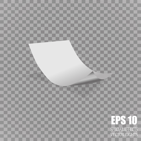 White sheet curled. On a transparent background.のイラスト素材