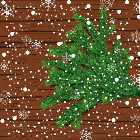 Christmas tree with beautiful lights. Branch isolated. Vector illustration on beautiful background.のイラスト素材