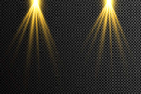 Vector isolated spotlight. Light effect. Glow light effect. Vector illustration. Christmas flash...