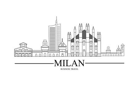 Milan vector city, Banek picture. Travel city and vacation.のイラスト素材