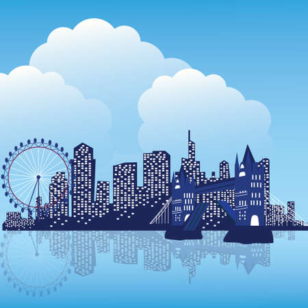 London painting vector. Travel and vacation in London. Vector picture.のイラスト素材