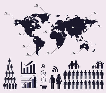 Social network concept. Mixed media. Communication and work, communication around the world.のイラスト素材