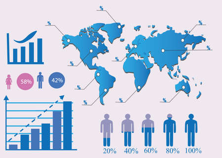 Social network concept. Mixed media. Communication and work, communication around the world.のイラスト素材