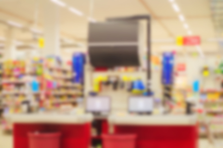 blur image of super market for backgroundの写真素材