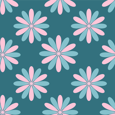 floral seamless pattern on the blue - vector illustrationのイラスト素材