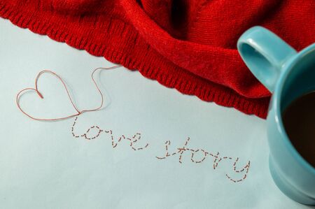 Love story written with a thread.の写真素材