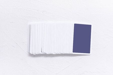 Blank tarot cards with copy space on the white background.