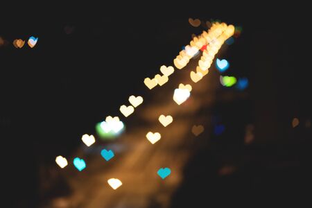 Bokeh light of night city abstract background.