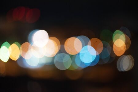 Blurred lights of night city abstract background.
