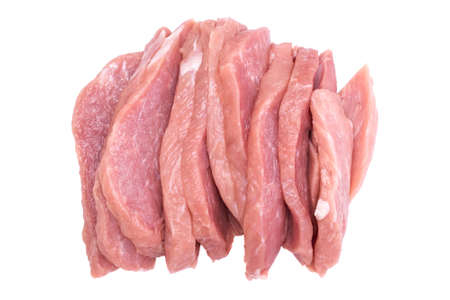 Raw pork meat isolated on the white background.