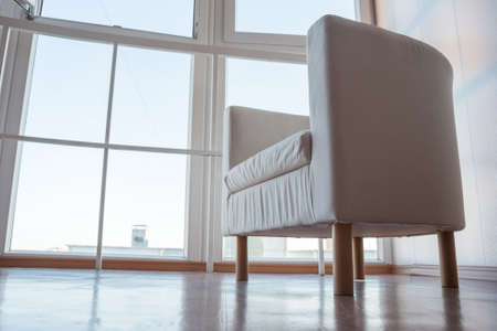 White armchair on the house balcony abstract background.の写真素材