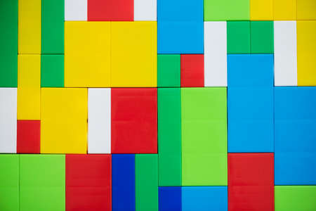 Children building kit abstract flat lay background.の写真素材