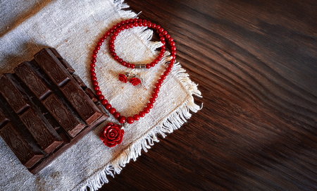 Card in a retro style by Valentine's Dayの写真素材