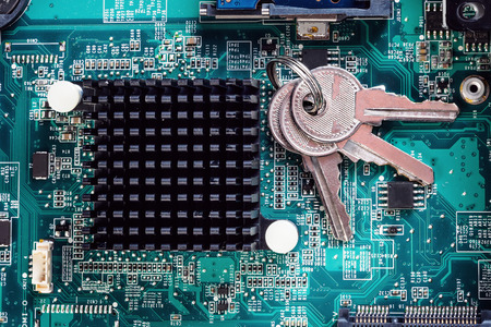 Lock of Computer chip analysis repair of PC laptopの写真素材