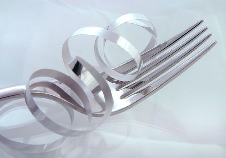A Holiday Diet - An empty fork near holiday decorations