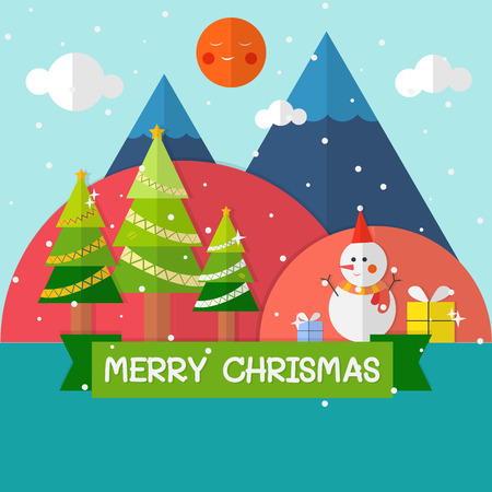 Merry christmas Landscapeのイラスト素材