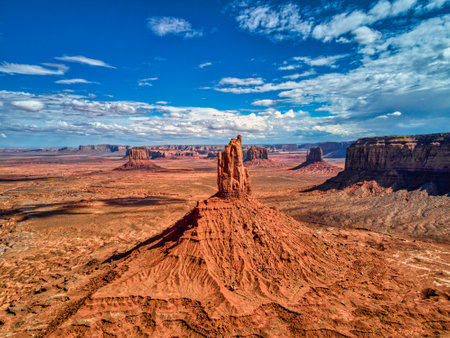 Panoramic View of the Desert Landscape in Monument Valleyの写真素材