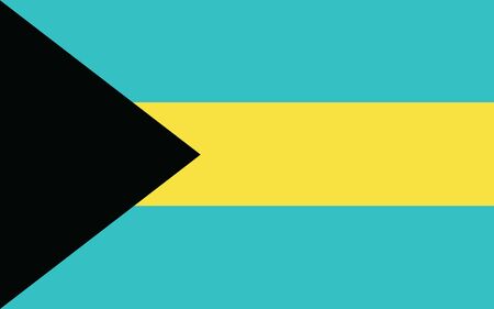 Bahamas flag vector graphic. Rectangle Bahamian flag illustration. Bahamas country flag is a symbol of freedom, patriotism and independence.のイラスト素材