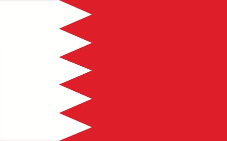 Bahrain flag vector graphic. Rectangle Bahraini flag illustration. Bahrain country flag is a symbol of freedom, patriotism and independence.のイラスト素材