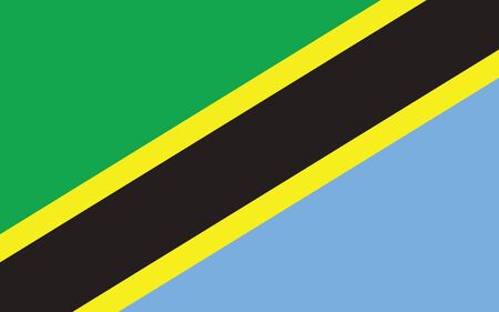 Tanzania flag vector graphic. Rectangle Tanzanian flag illustration. Tanzania country flag is a symbol of freedom, patriotism and independence.のイラスト素材