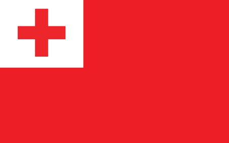 Tonga flag vector graphic. Rectangle Tongan flag illustration. Tonga country flag is a symbol of freedom, patriotism and independence.のイラスト素材