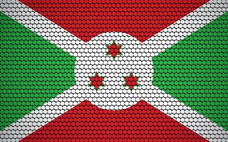 Abstract flag of Burundi made of circles. Burundian flag designed with colored dots giving it a modern and futuristic abstract look.のイラスト素材