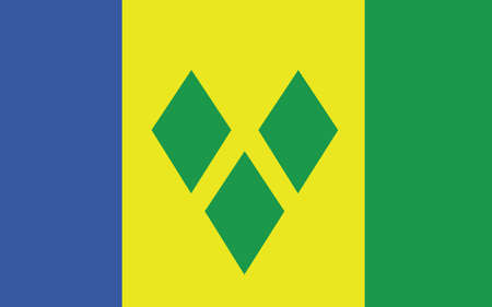 Saint Vincent and the Grenadines flag vector graphic. Rectangle Vincentian flag illustration. Saint Vincent and the Grenadines country flag is a symbol of freedom, patriotism and independence.のイラスト素材
