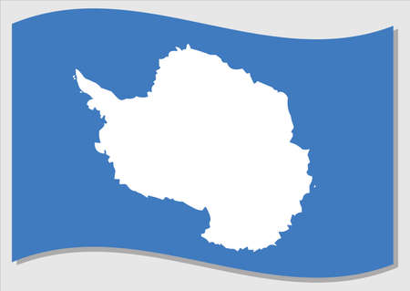 Waving flag of Antarctica vector graphic. Waving Antarctic flag illustration. Antarctica country flag wavin in the wind is a symbol of freedom and independence.のイラスト素材