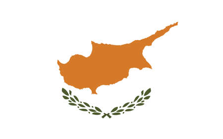 Cyprus flag vector graphic. Rectangle Cypriot flag illustration. Cyprus country flag is a symbol of freedom, patriotism and independence.のイラスト素材